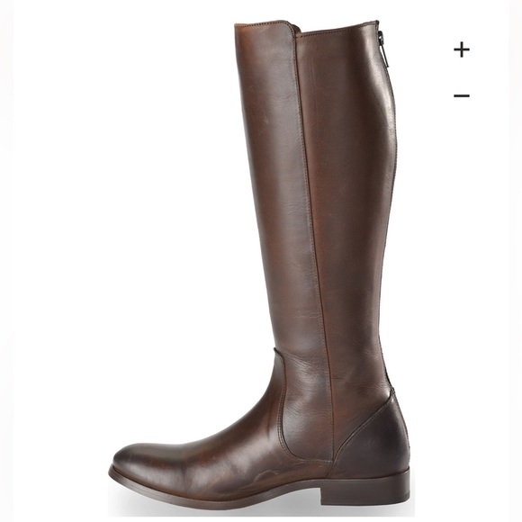 Frye Melissa Stud Redwood Leather Back Zip Equestrian Riding Tall Knee High Boot - Picture 4 of 15